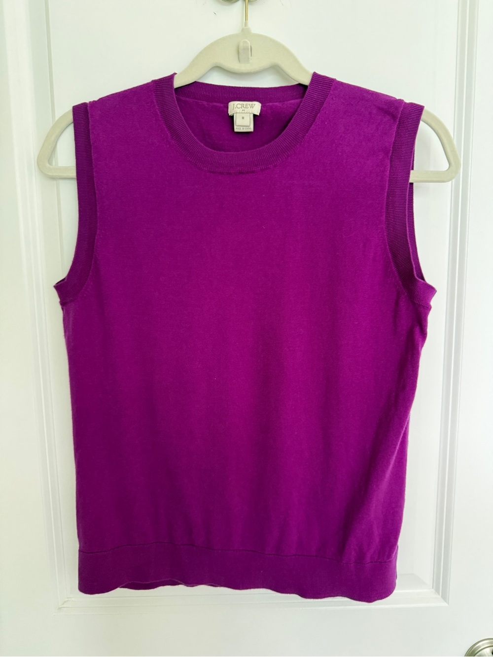 J. Crew Cotton Fuchsia Sleeveless Knit Tank